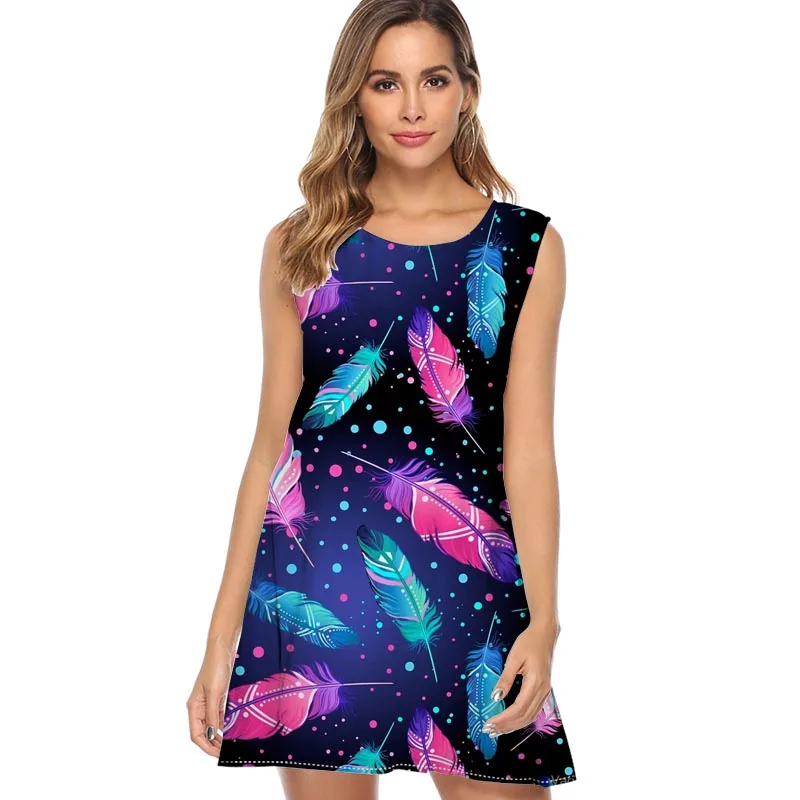 Женское шифоновое платье с цветочным принтом повседневное свободное короткое