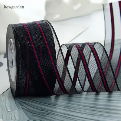 Полосатая лента Kewgarden 1 &quot1 5&quot 25 мм 40 из органзы DIY брошь бант аксессуары атласная