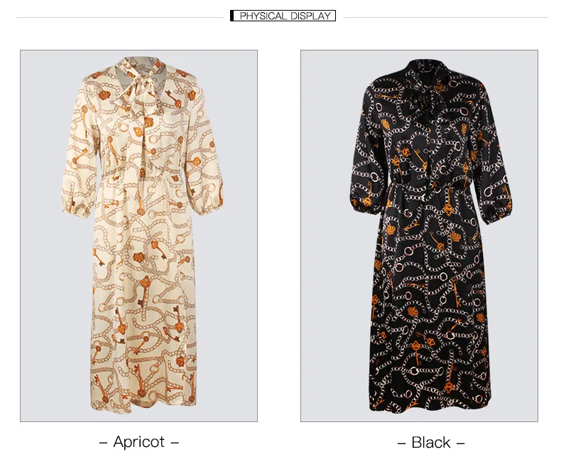 Винтажное женское весеннее Платье с принтом три четверти рукав v-образный вырез