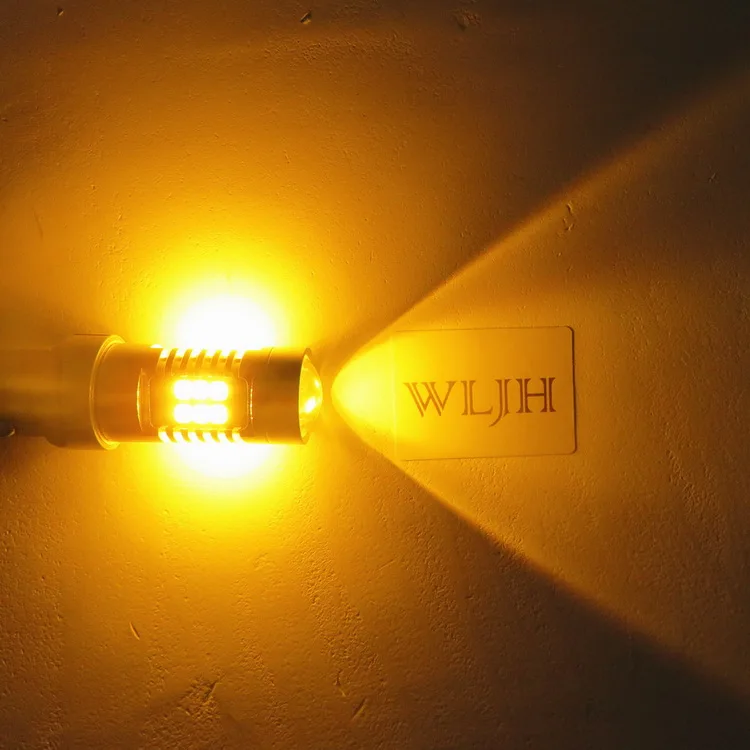 WLJH 2x T20 7443 7440 светодиодный фонарь 21 Вт 800LM 2835 SMD линзы для автомобиля DRL дневные ходовые огни стояночный задний тормозной светильник сигнальная лампа поворота