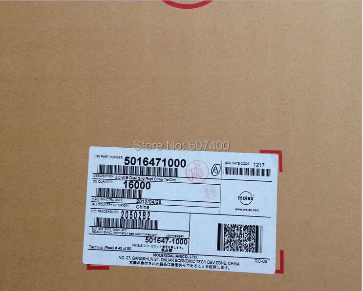 5016471000 CONN RCPT TERM 26-28AWG Олово 501647-1000 фотоэлектрический 100% новые и оригинальные детали