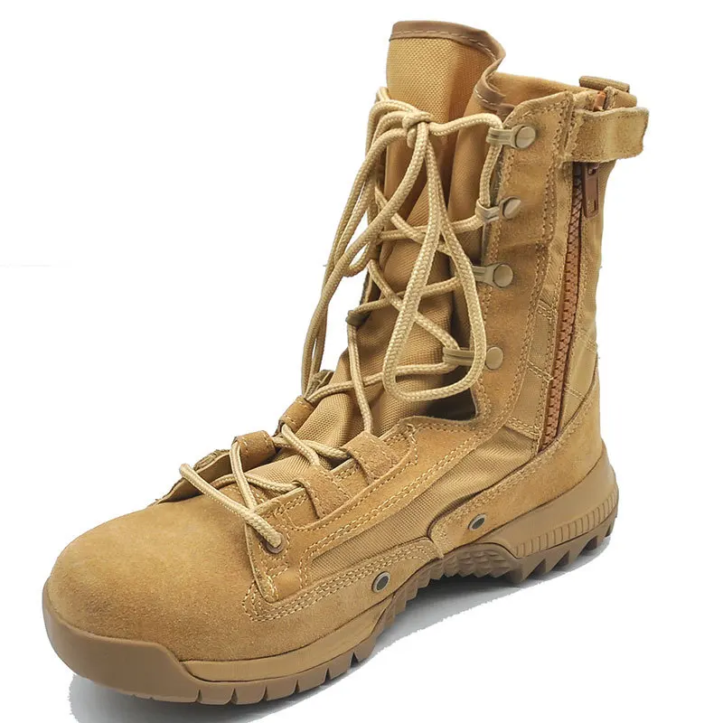 

EXCARGO Canvas Shoes Men Desert Boots High Top 2019 Autumn Shoes Boot For Men Side Zipper Sand Color Martin Boots 46 Size