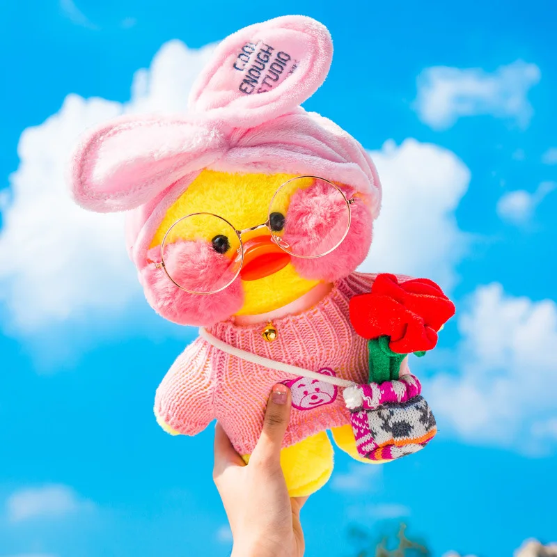 Kawaii LaLafanfan кафе утка плюшевая игрушка милая Желтая Утка Мягкая кукла животные куклы детские игрушки подарок на день рождения для детей