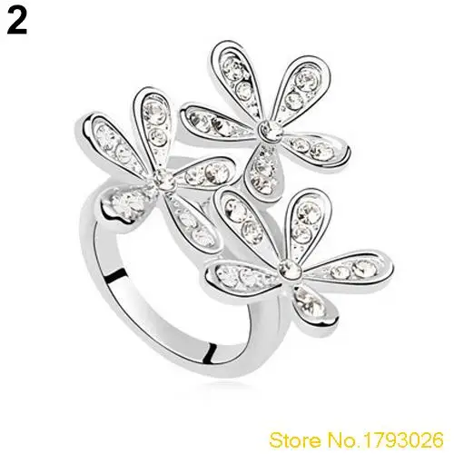 Женские Модные Полный Горный Хрусталь Снежинка Сплава Прекрасный Кольцо для