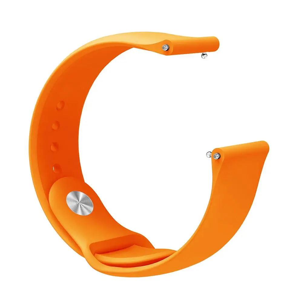 Orange 20 мм Ширина Мягкие силиконовые смарт часы полосы Quick Release ремни совместимый регулируемый ручной браслет для стандартных SmartWatch - Цвет: Orange