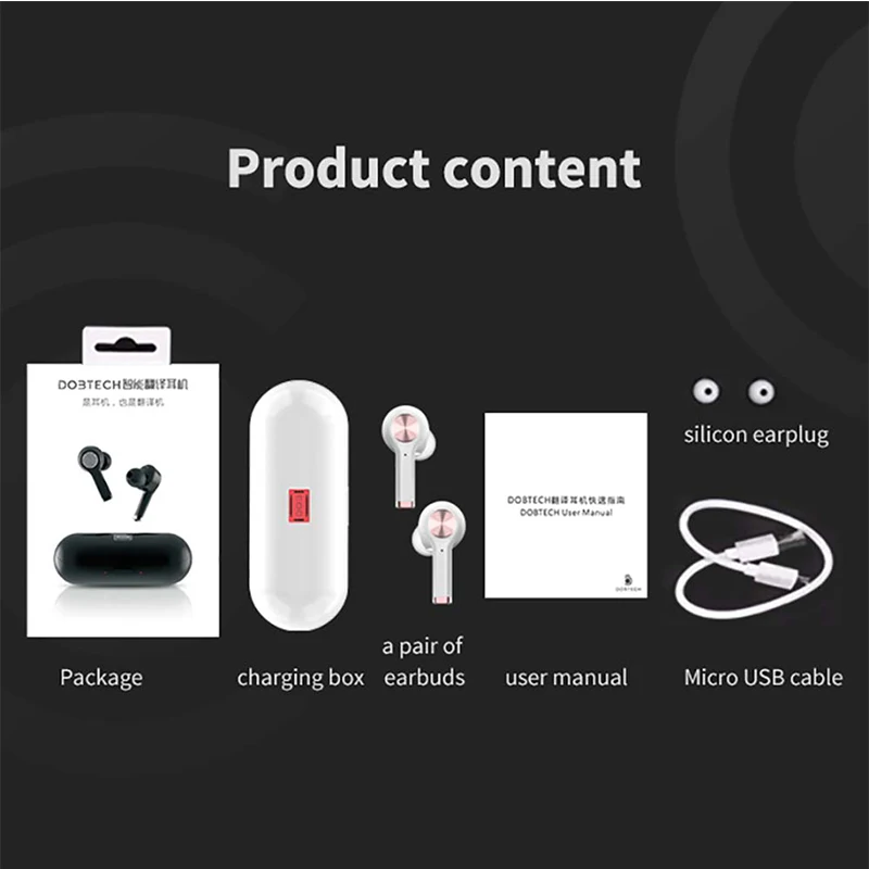 TWS мини беспроводные Bluetooth наушники 19 языков голосовой перевод в режиме реального