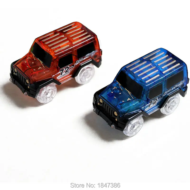 Магический трек 150 шт слот DIY Diecast мигающий трек изгиб гибкий ролик светящийся Электрический гоночный трек с светодиодный светильник