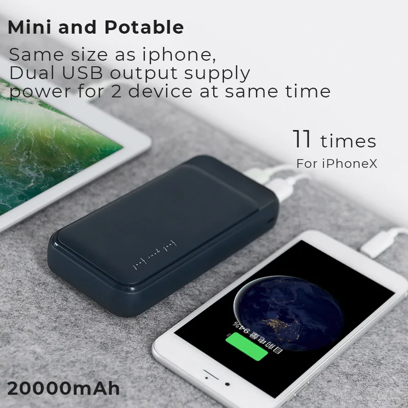 Liberfeel Maoxin внешний аккумулятор 20000 мАч микро и Тип c двойной вход Двойной выход usb