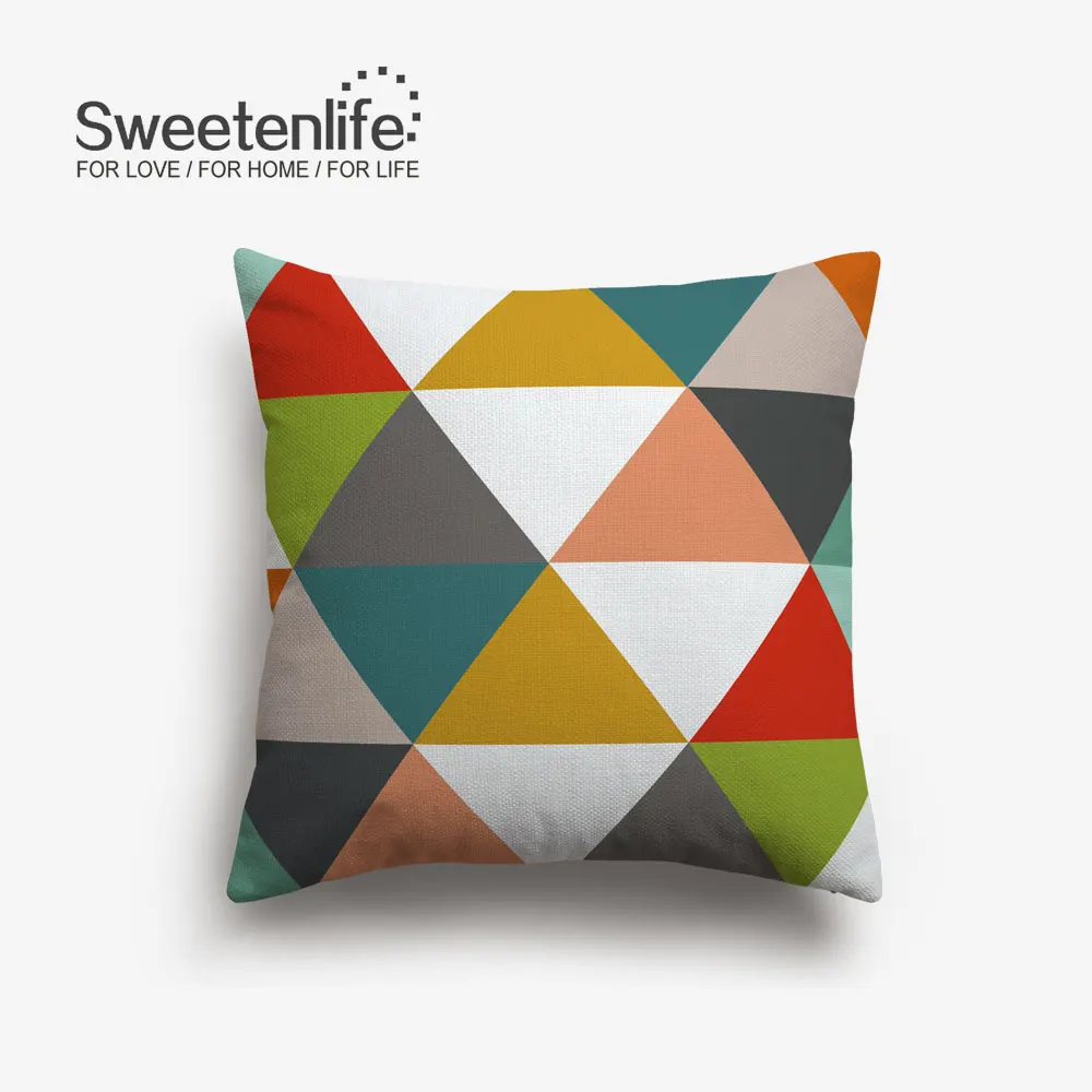 SL0428 Sweetenlife 45x45 см наволочка для подушки креативные геометрические декоративные подушки высокое качество белая льняная ткань Подушка для стула - Цвет: SL0428