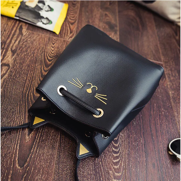 Модная Корейская женская сумка из искусственной кожи с милым котом сумки через