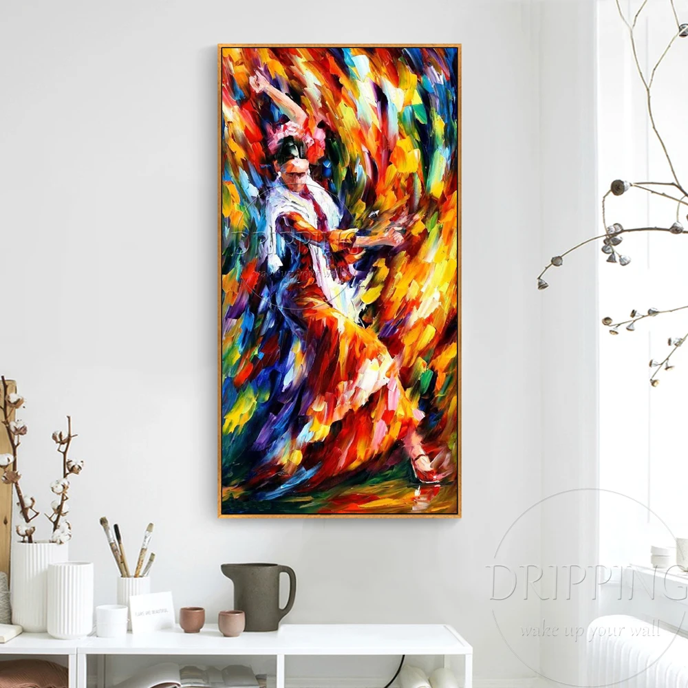 Чистая ручная роспись высокое качество Испанский танцор портрет картина маслом