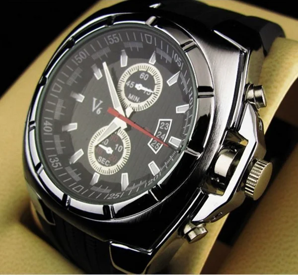 2014 Новые Мужские Спортивные Часы Военный кварцевый Круглый Циферблат Модный