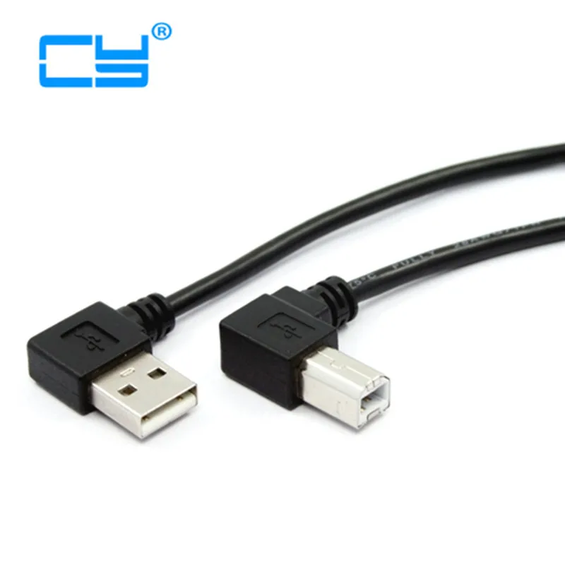 

Высококачественный USB2.0 A папа левый 90 градусов колено к USB B 90 градусов принтер сканер линия передачи данных двойной коленчатый usb-кабель 0,5 м ...
