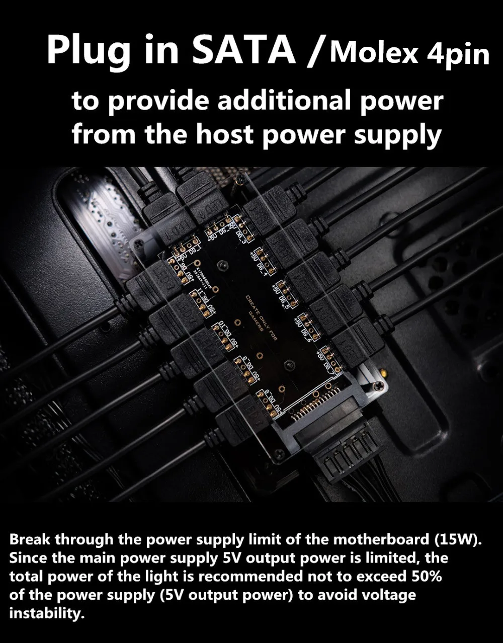 ASUS AURA SYNC 5V 3-pin коробка передач с концентратор Интерфейс сплиттер 3Pin вентилятор для материнской платы с Питание Порты и разъёмы Molex 4P или SATA