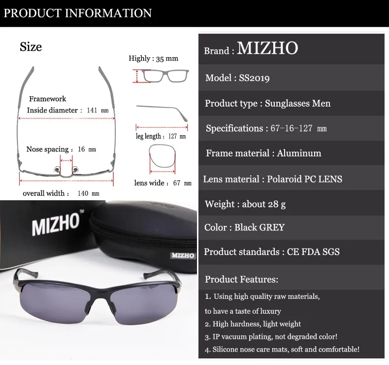 MIZHO с антибликовым покрытием UV400 Oculos De Sol мужской Masculino защита глаз алюминиевый поляризационные солнцезащитные очки для рыбалки мужские
