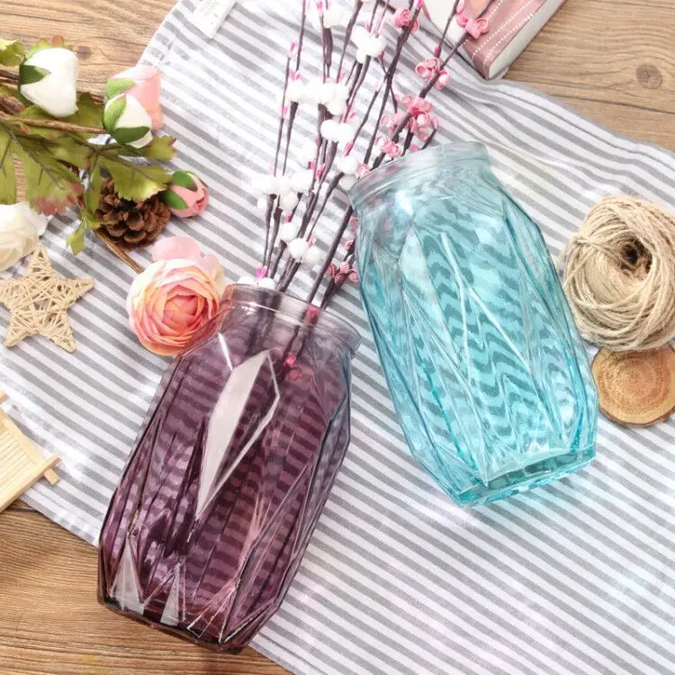 Современная Простая цветная Геометрическая бутылка гидропоника стеклянная