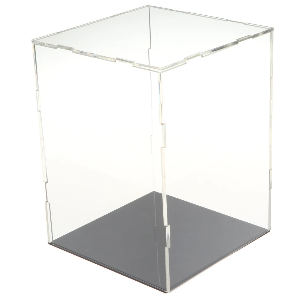 15x15x19.5cm Прозрачный акриловый пылезащитный чехол MagiDeal с черной основой для моделей автомобилей, аниме-фигурки - Цвет: 15x15x19.5cm