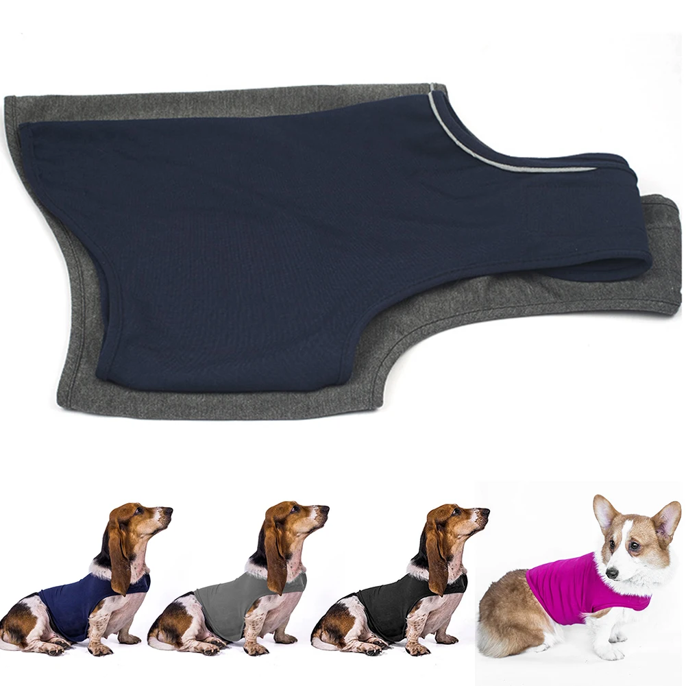 Dog Jacket Stress Relief Protection Casual Washable Cotton Blend Magic Sticker Unisex Anti-Anxiety Pet Soft Calm Breathable | Дом и сад