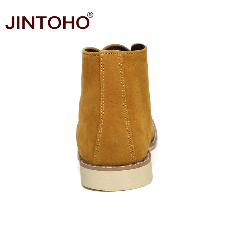 JINTOHO 2018 Новая мужская зимняя обувь модные мужские замшевые ботинки из свиной кожи
