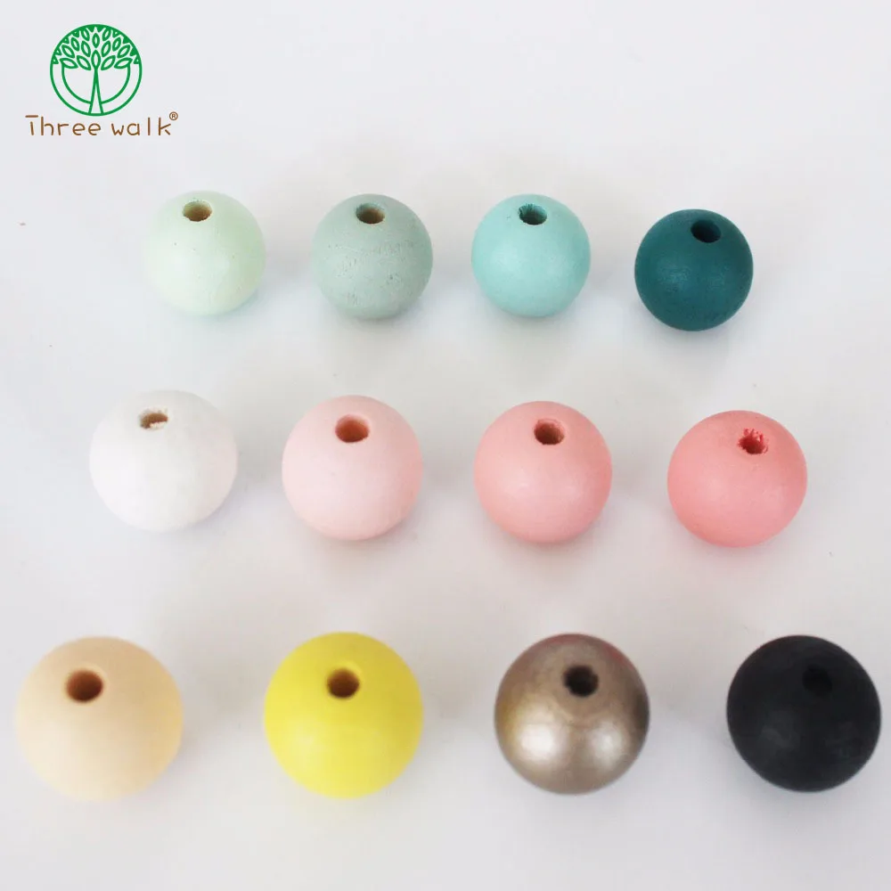 100pcs 20mm Safety Painting Round Wood Beads DIY Jewelry Making 12 Pastel Colors Can choose | Украшения и аксессуары