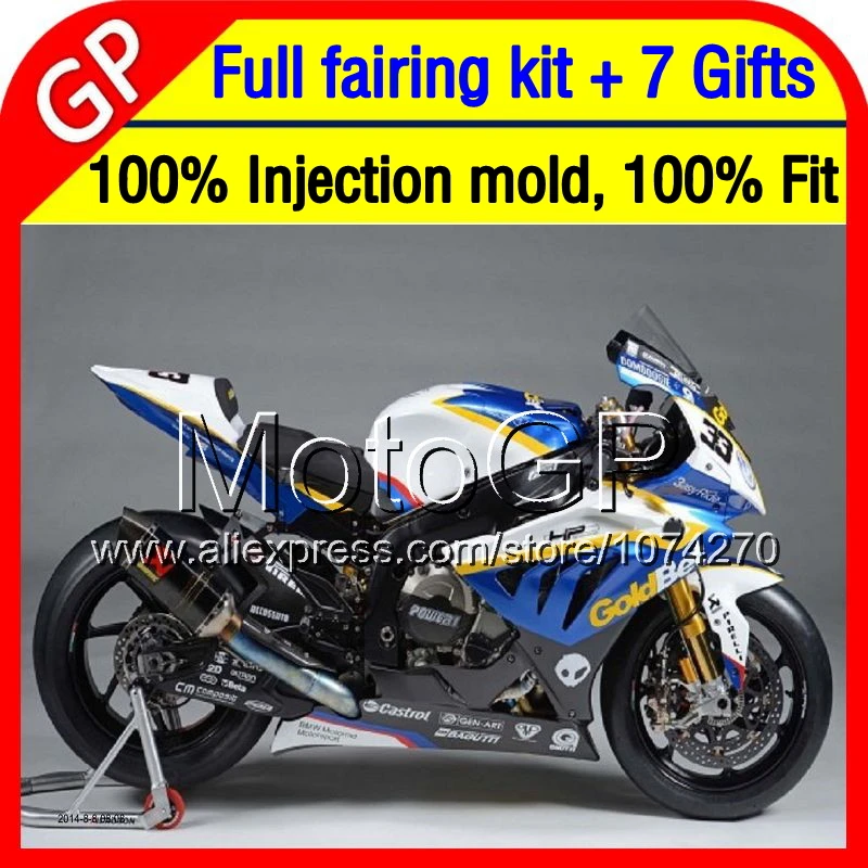 Инъекций + Для BMW S1000RR Синий белый S 1000 RR S1000R 2011 12 3GP36 Со синий S1000 1000RR 2009 2010 2013 2014