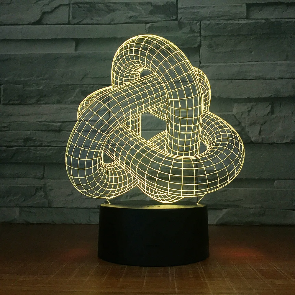 Новинка Подарочная приглушаемая настольная 3d лампа Magic Twist с блокированным узлом