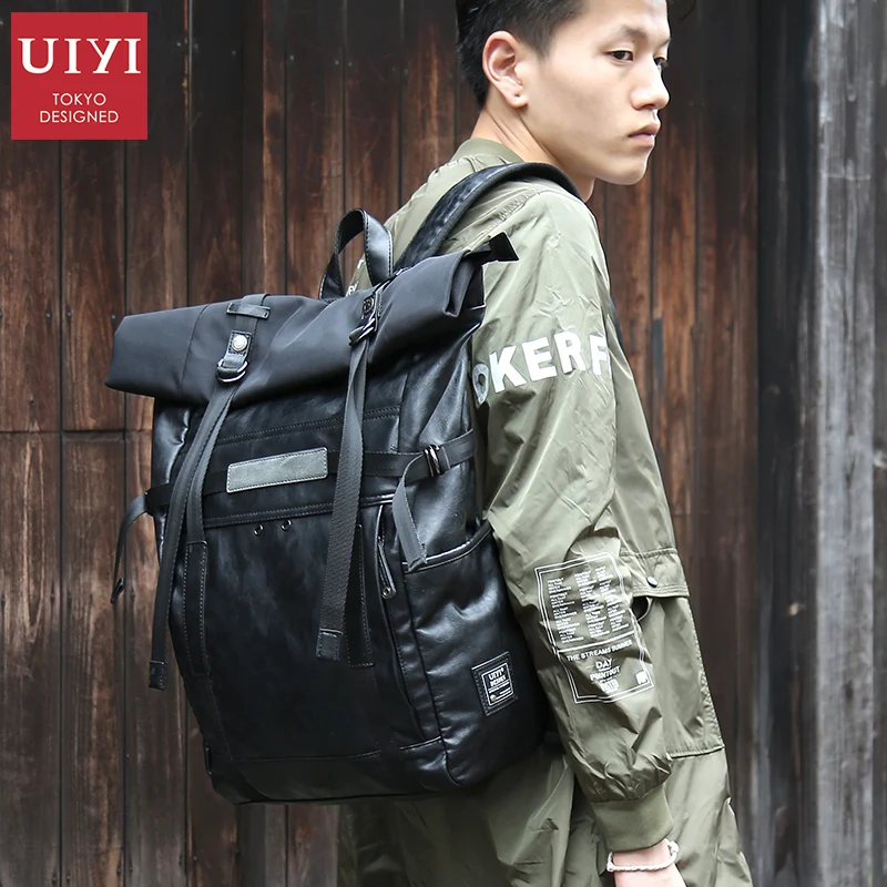 UIYI брендовые черные Для мужчин рюкзак многофункциональный Водонепроницаемый