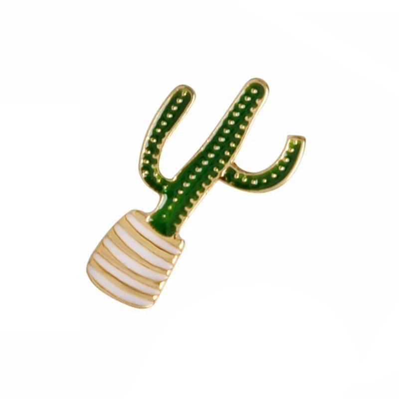 Кактус брошки пуговицы заколки свитер воротник значок Зеленые украшения с