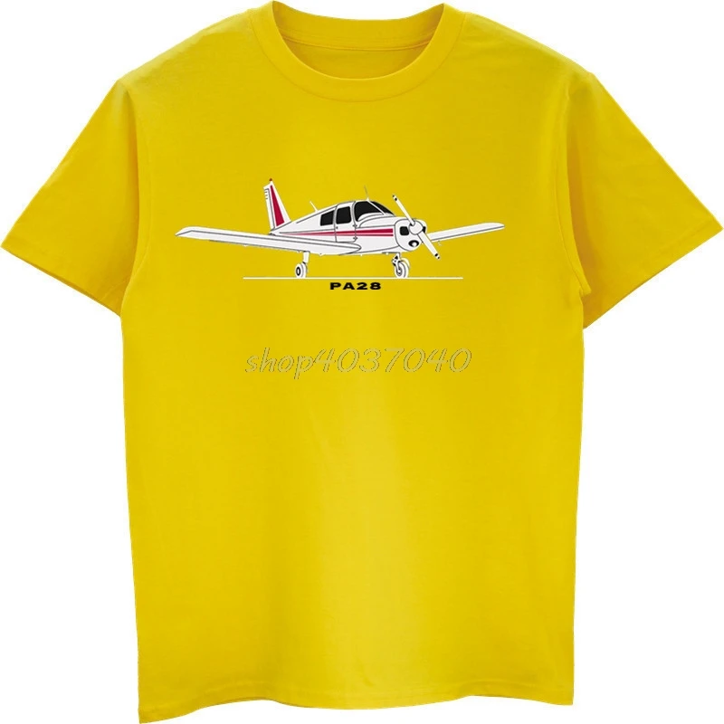Летняя футболка Aeroclassic PPL Pilot Piper PA28 с принтом самолета Мужская хлопковая коротким
