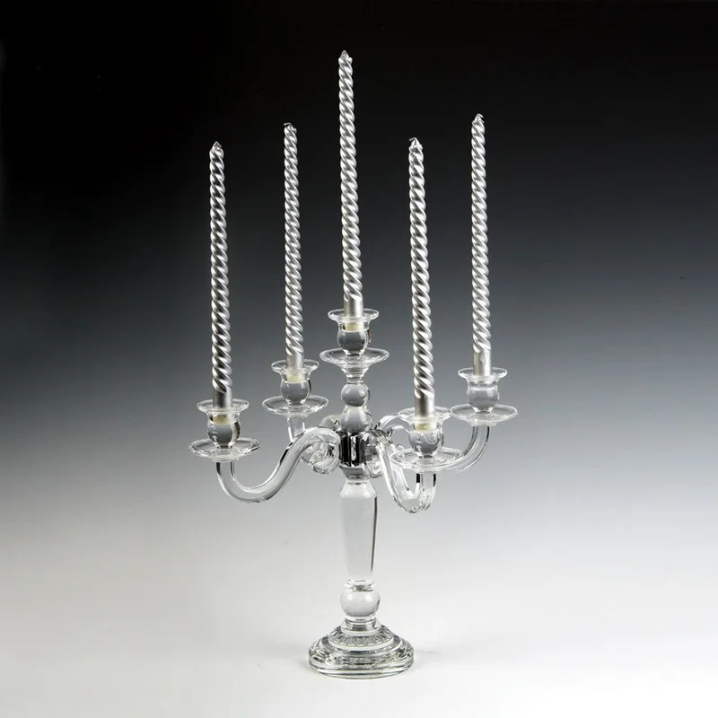 Роскошный хрустальный свадебный подсвечник с 5 держателями стеклянный канделябр