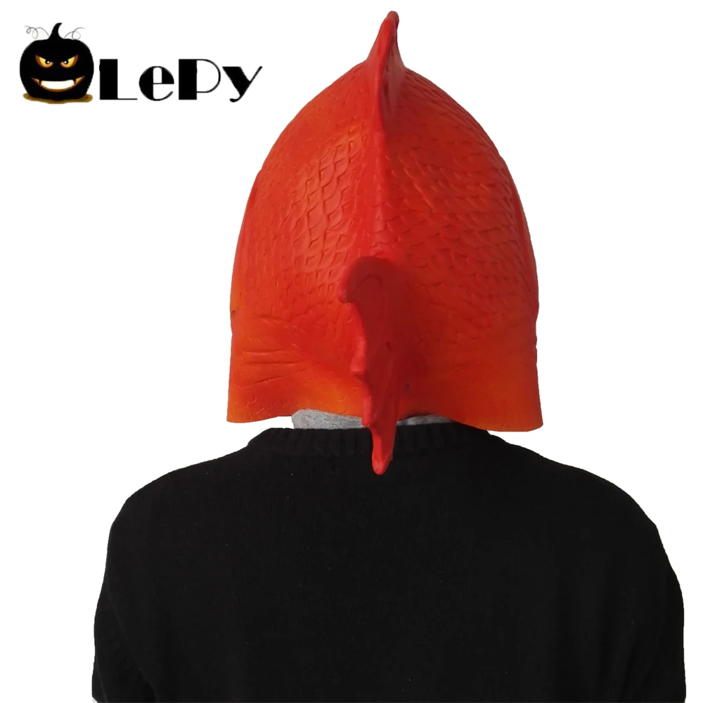 LePy Золотая рыбка латексная маска для Хэллоуина Косплей Костюм реквизит дышащий