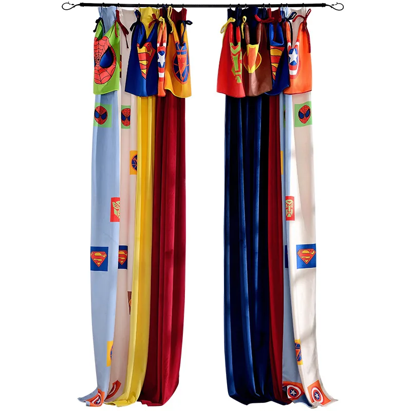 Занавески с героями мультфильмов затемняющие шторы из мягкой ворсовой ткани