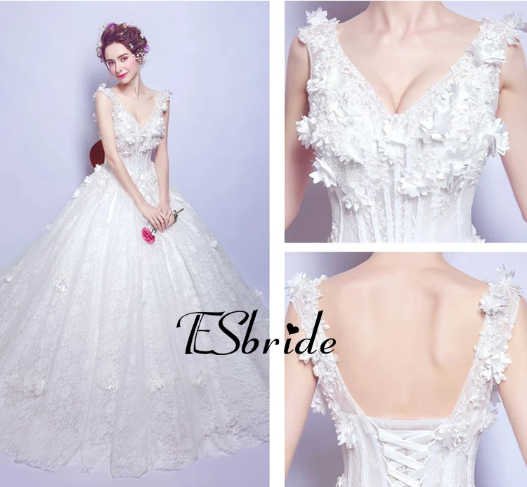 Vestido De Noiva 2017 Robe Mariage New summer Sexy V neck beaded Lace Beach A-Line Wedding Dress Bridal Gowns | Свадьбы и торжества
