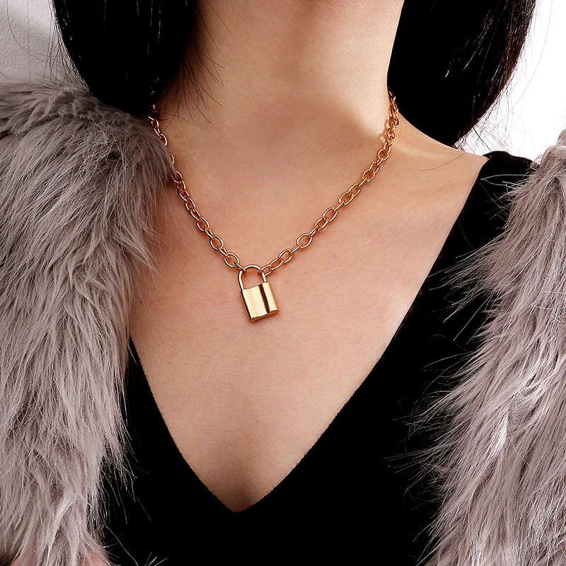 1 шт. новинка Подарочный замок женское ожерелье унисекс сплав длинная цепочка