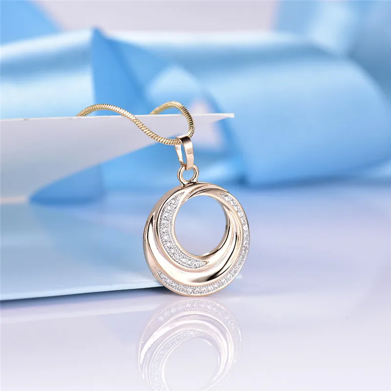Женские полукруглые кулоны GULICX подвеска золотого цвета с кристаллом фианита P077|pendant jewelry|pendant crystaljewelry pendant |
