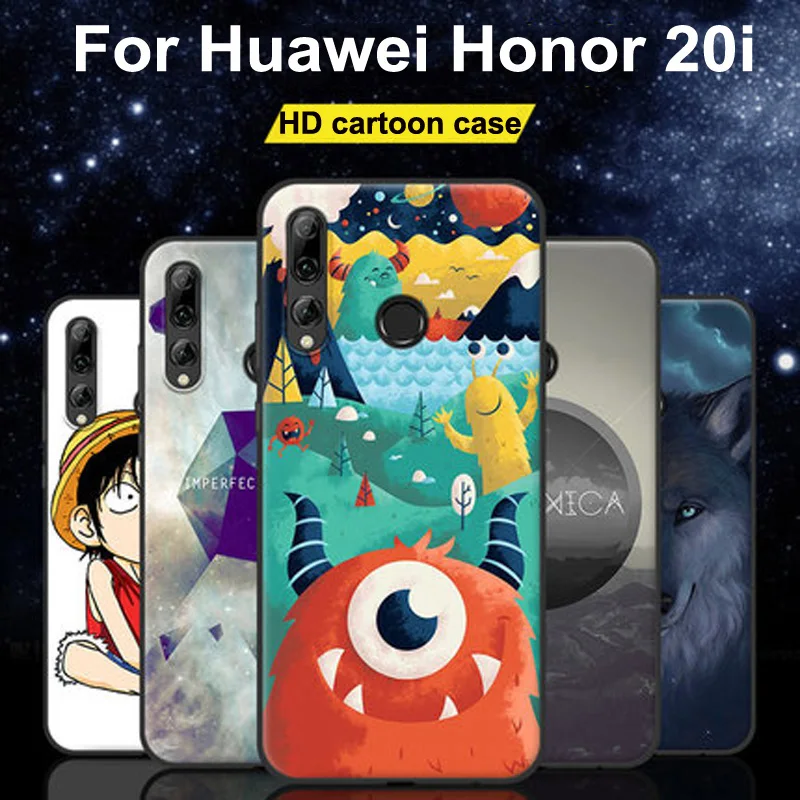 Прозрачный чехол для Huawei Honor 20i мультяшный стиль мягкий силиконовый защитный из