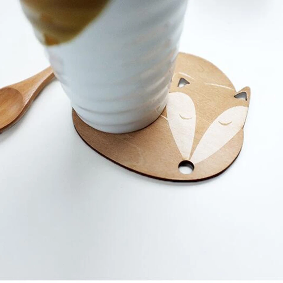 1 шт. с изображением животных котов рисунком лисы собаки олень деревянная