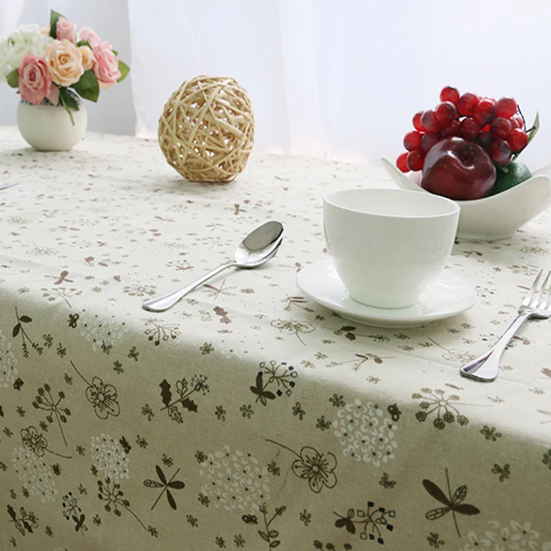 pure linen table cloth coffee tea dandelion scene scenic floral flower europe american modern style deal free shipment | Дом и сад