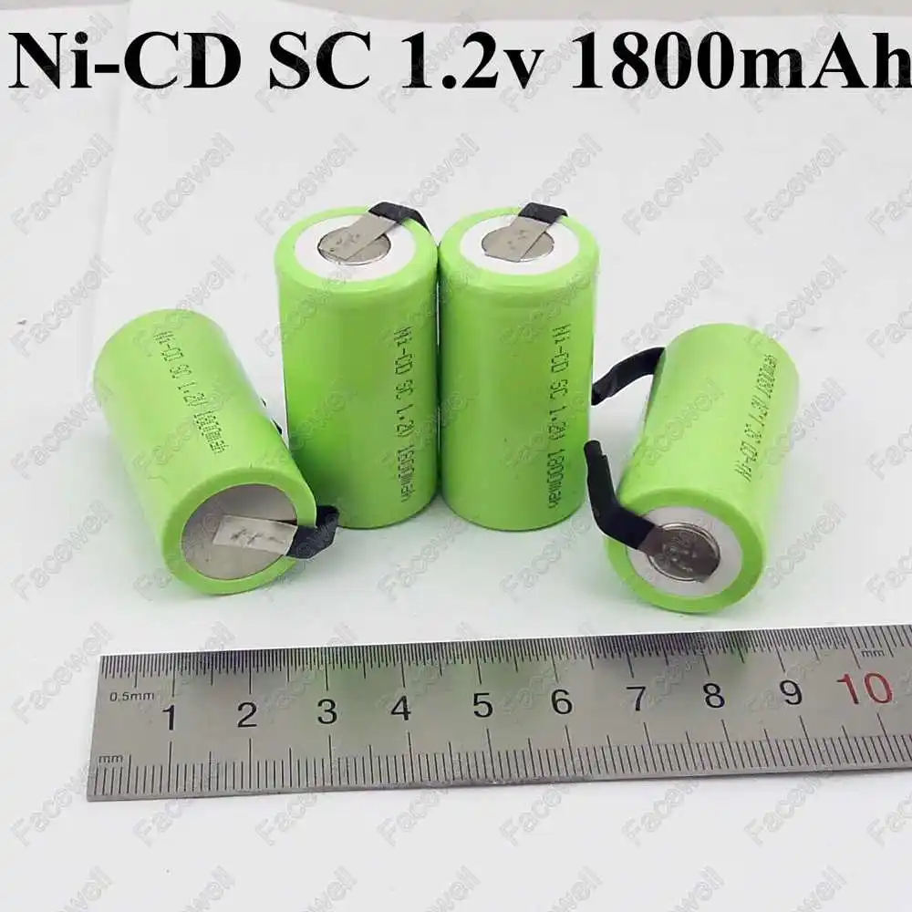 12 шт. Ni CD аккумуляторы 1 2 в 1800 мАч SC в|subc 1.2v|subc subnicd batteries |