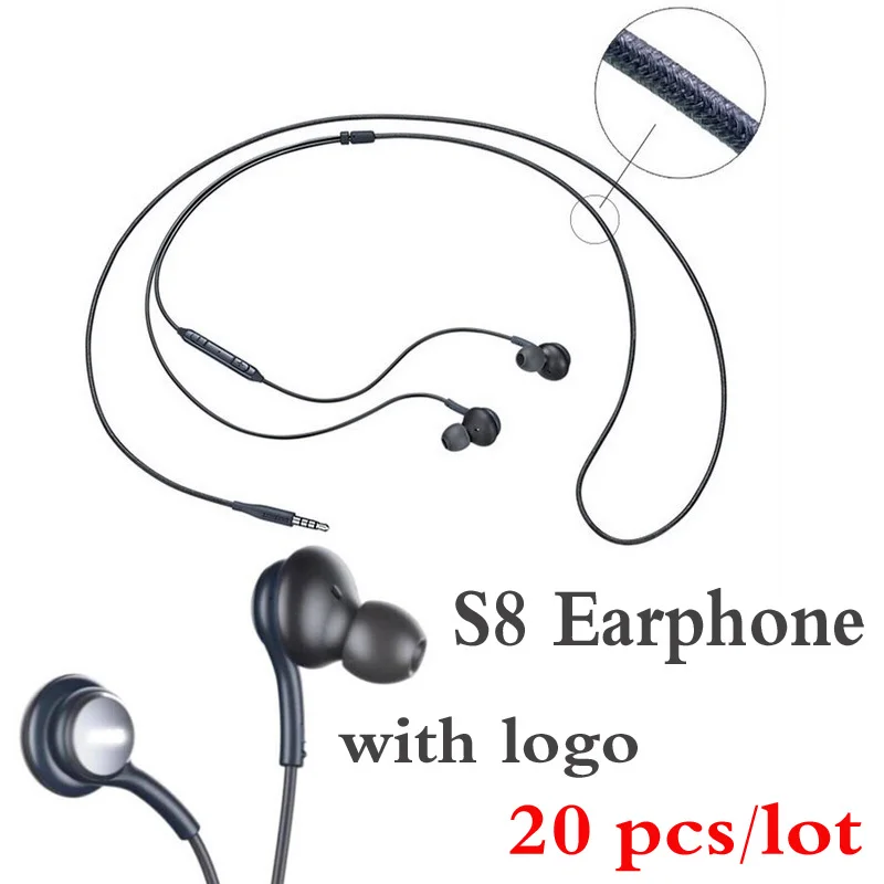 20 pcs S8 with logo 20 шт./партия наушники с микрофоном, высококачественные стерео наушники-вкладыши для samsung Galaxy S6 S5 S4 S3 S9 S8 S7 edge Note 3 4 5 - Цвет: 20 pcs S8 with logo