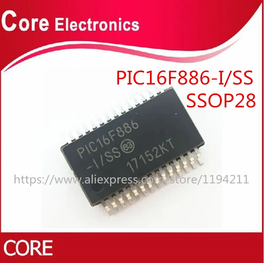 2 шт. PIC16F886-I/SS SSOP28 PIC16F886 SSOP 16F886 SMD усиленная вспышка IC | Электронные компоненты и