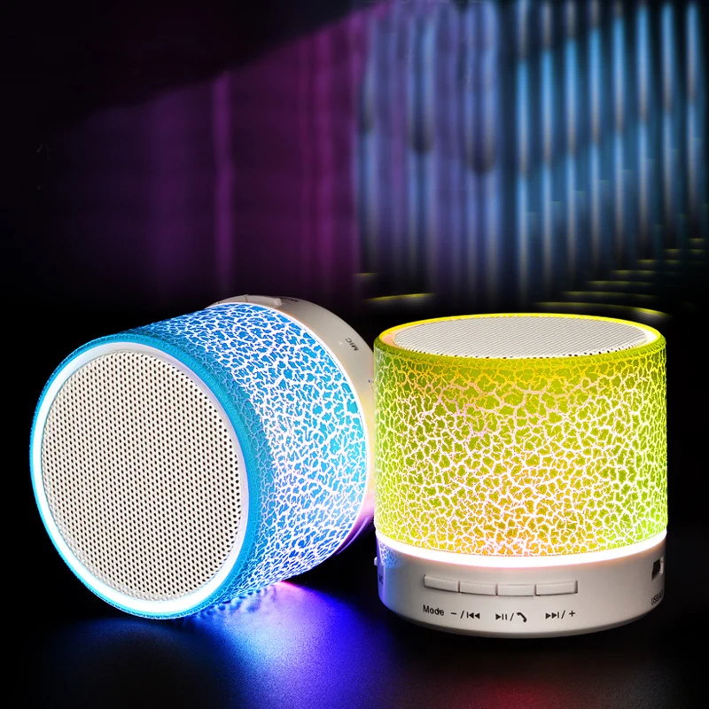 Беспроводной портативный bluetooth динамик мини светодиодный музыкальный аудио TF USB