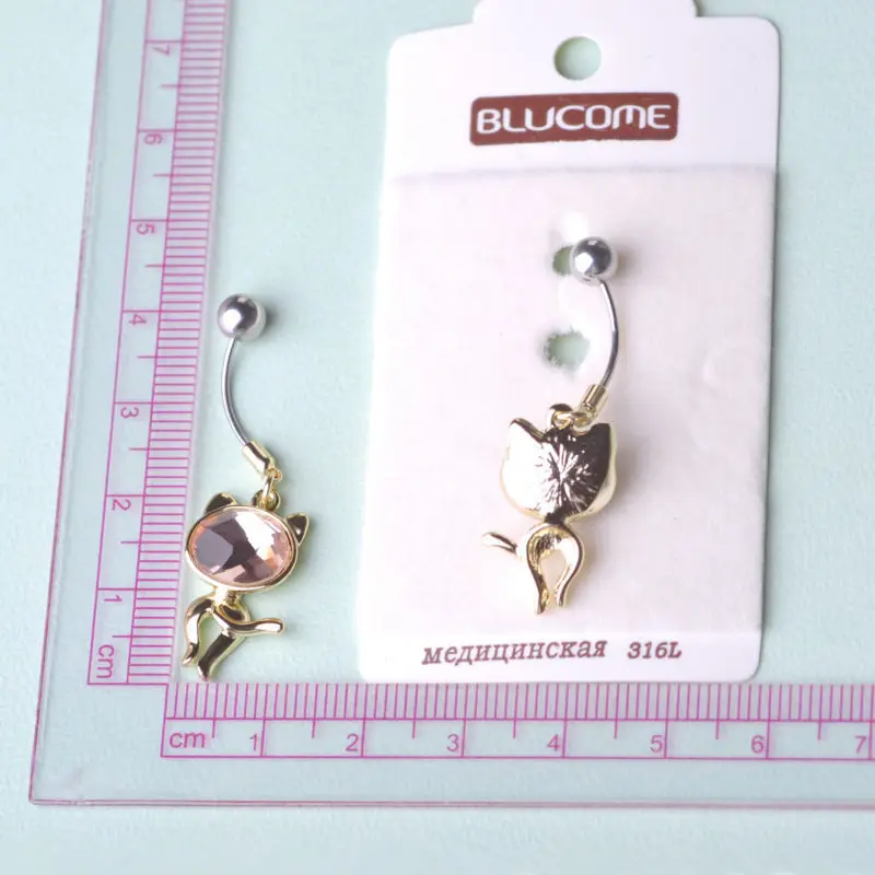 Горячая продажа кошачий хвост пупка Кольца сексуальный пирсинг ювелирные