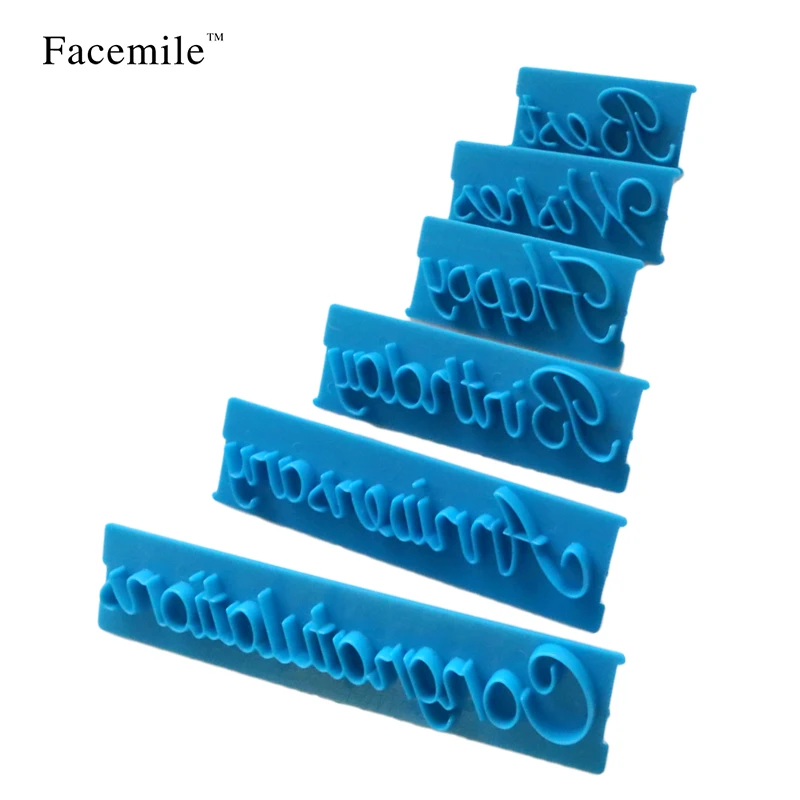 Facemile 6 шт. Алфавит числа букв печенье с мастикой эмбоссер DIY фонднт Торт