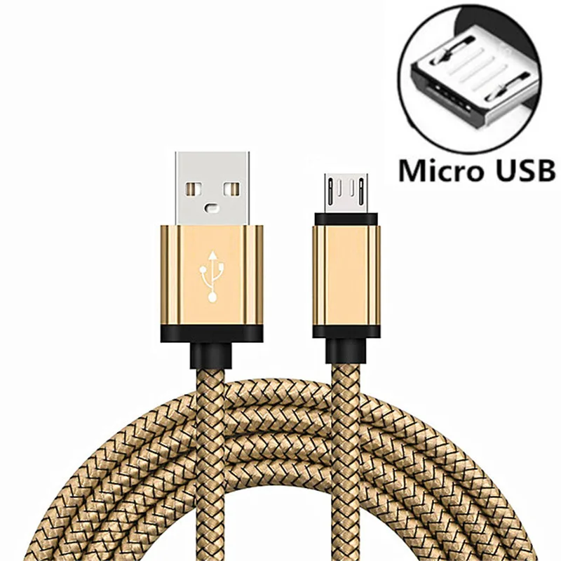 Кабель Micro USB для быстрой зарядки Samsung Galaxy A3/A5/A7 2016 J3/J5/J7 2017 S3 S4 S6 S7 Edge Note 5 J2 длиной 2 м
