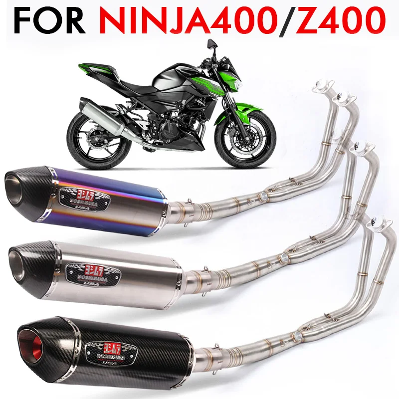 Ninja 400 Z400 полная система мотоциклетная выхлопная труба средняя Соединительная труба побега мото с DB killer для Kawasaki z400 slip-on 19
