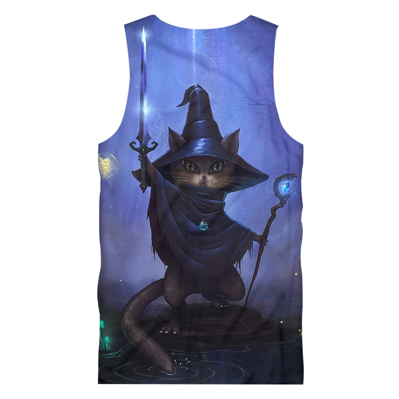 Мужская майка для фитнеса UJWI повседневная в стиле панк с 3D-принтом волшебного