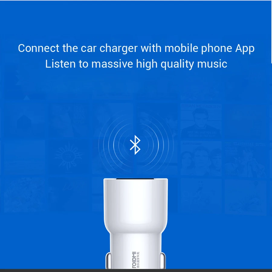 Xiaomi Roidmi 3S Bluetooth 5 в 3.4A Dual USB Автомобильное зарядное устройство MP3 музыкальный плеер FM передатчики для телефонов iPhone и Android