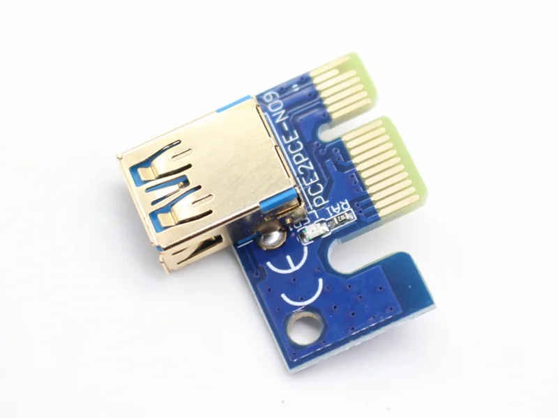 H1111Z 009S PCIE RISER 6PIN 16X для BTC mining с 2 светодиодами Express Card Sata кабель питания и 60 см