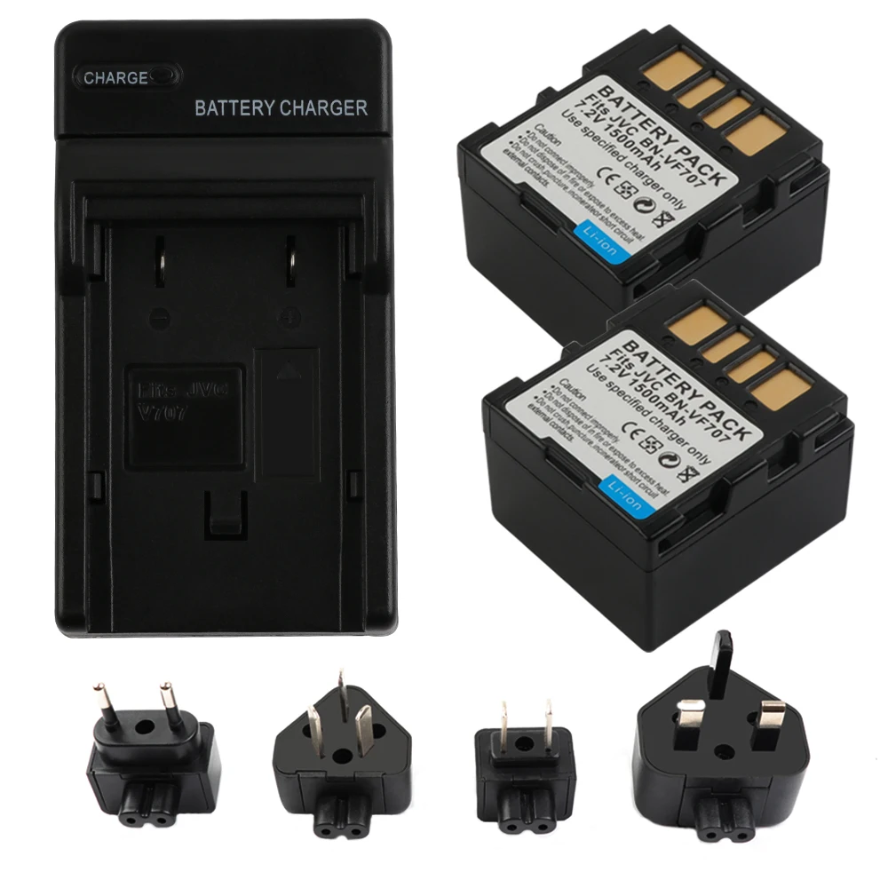 2X BN-VF707 BN-VF707U BNVF707 VF707 BN-VF714 BN-VF733 Батарейки + Зарядное устройство для JVC GR-D240 GZ-D240 GR-X5